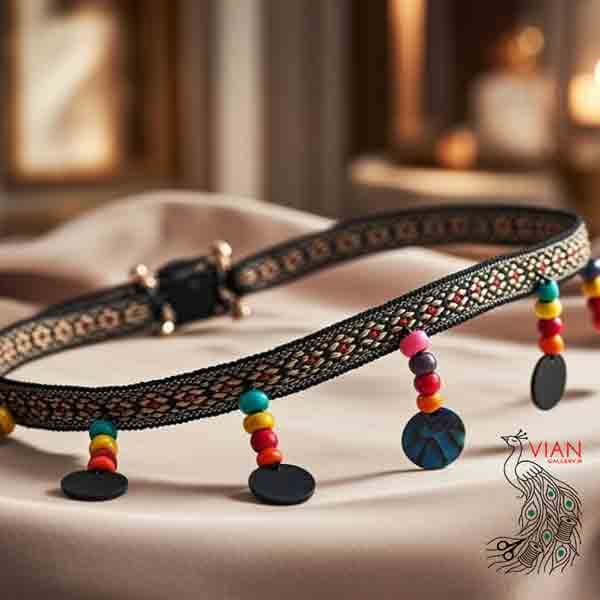 نوار پولکی مهره چوبی آویزی