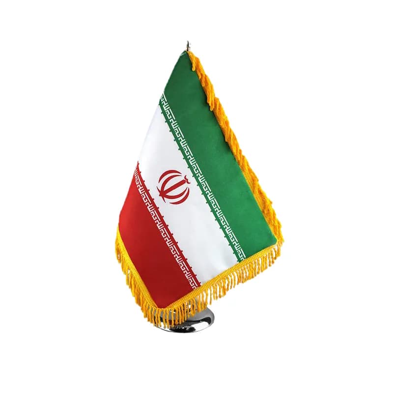 پرچم رومیزی طرح ایران جنس ساتن براق