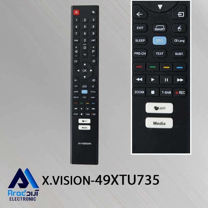 کنترل اصلی تلویزیون هوشمند ایکس ویژن 49XTU735