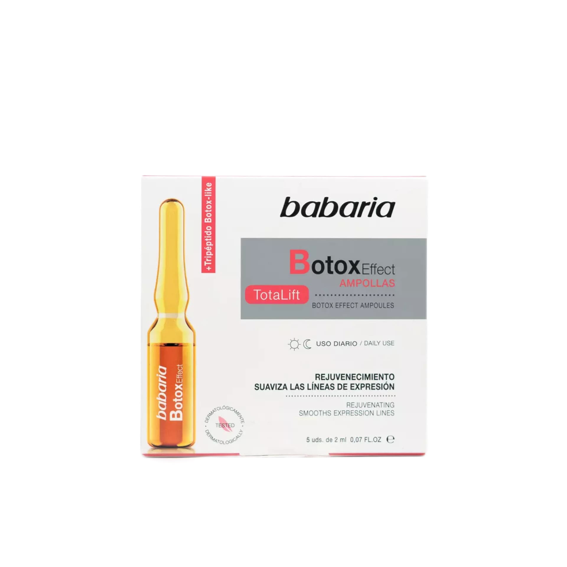 آمپول ضد چروک بوتاکس باباریا بسته ۵ عددی اورجینال Babaria Botox Effect Ampoules Total Lift 5x2ml