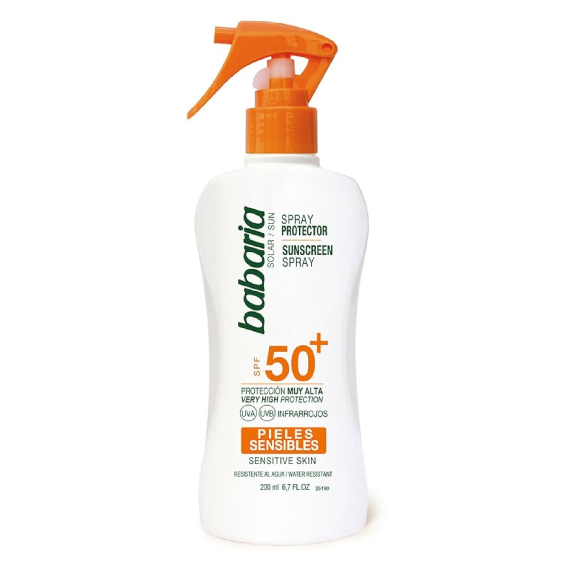 اسپری ضدآفتاب پوست حساس باباریا SPF50 حجم ۲۰۰ میل اورجینال Babaria Sensitive Skin Sunscreen Spray SPF50 200ml محافظت قوی و سبک بدون ایجاد حساسیت