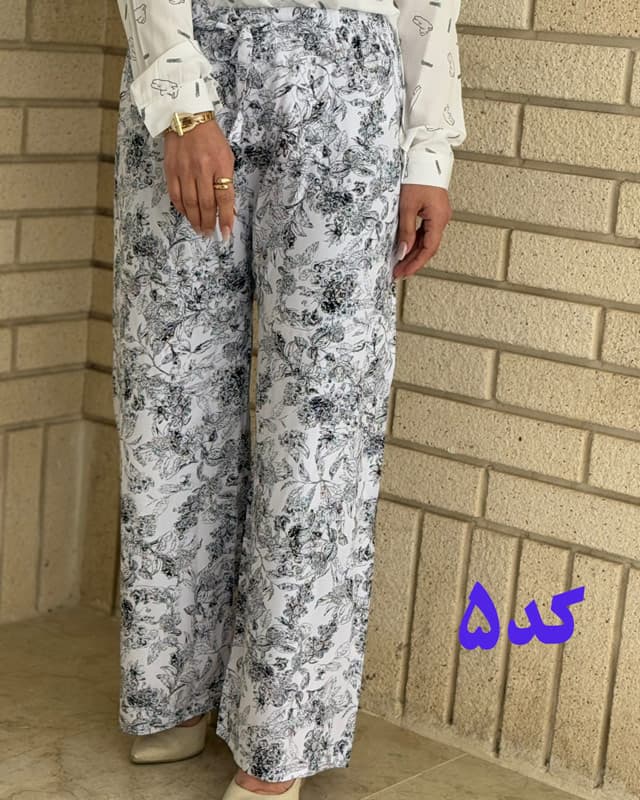 شلوار نخی خارجی طرح دار 6902 — تصویر ۵
