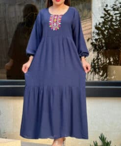 پیراهن برنوتی یقه گلدوزی 6107 — تصویر ۹