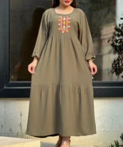 پیراهن برنوتی یقه گلدوزی 6107 — تصویر ۱۲