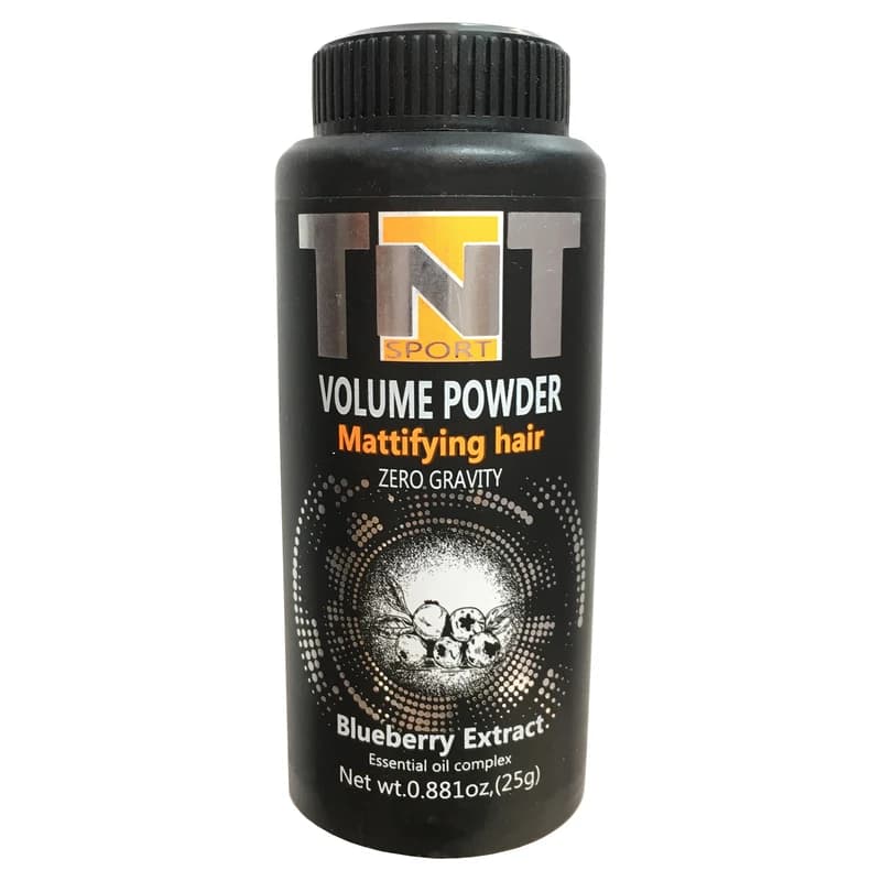پودر حالت دهنده مو تی ان تی مدل Blueberry Extract، حاوی ویتامین B5 و امگا 3، حالت‌دهی قوی، مناسب شینیون حرفه‌ای، وزن 25 گرم