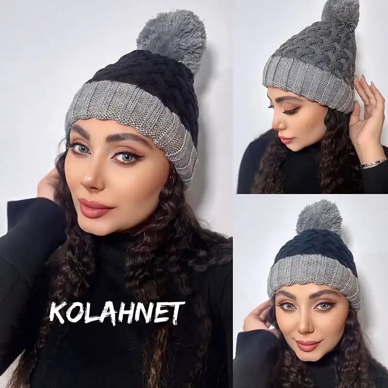 کلاه بافت پوم دار کد 5116