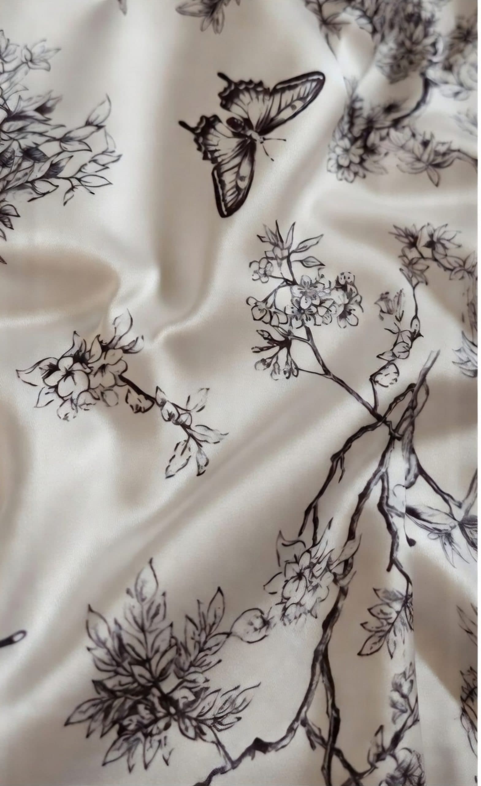 تاپ شلوارک ساتن طرح پروانه در شب — تصویر ۴