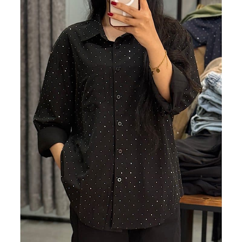 شومیز نگینی ابریشم — تصویر ۳