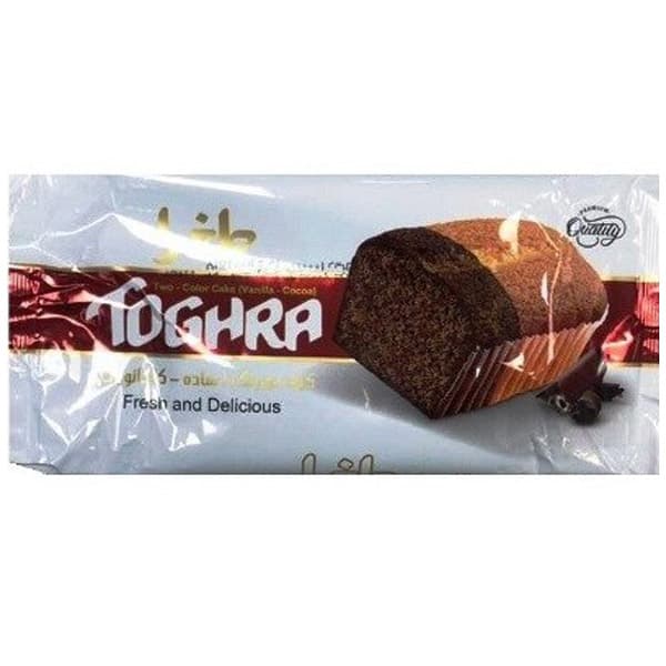 کیک دو رنگ ساده کاکائویی طغرا 200 گرمی کیکی برای دو نفر