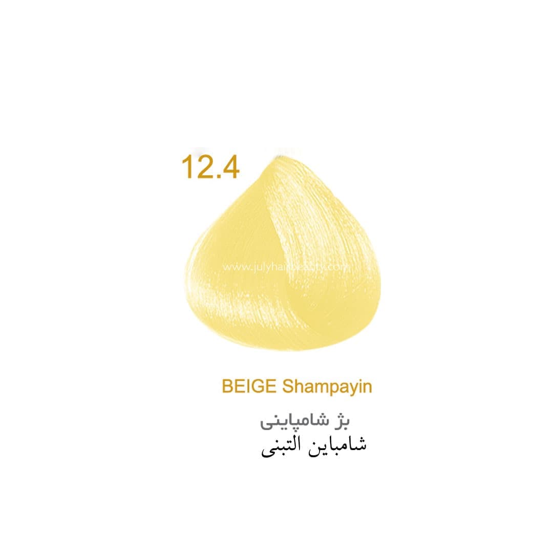رنگ مو جولای بژ شامپاینی 12.4 حجم 100 میل Beige Shampain July — تصویر ۲