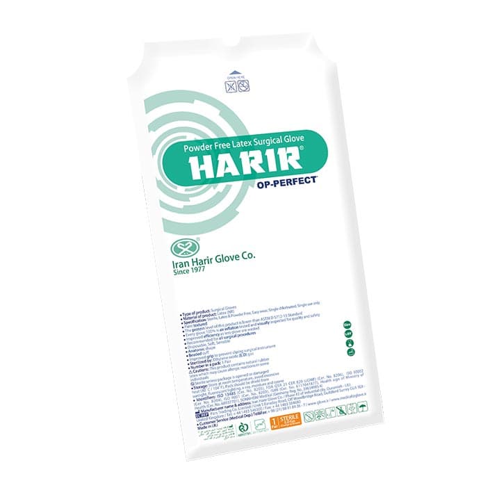 دستکش استریل جراحی بدون پودر سایز 7.5 حریر OP-PERFECT