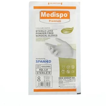 دستکش استریل جراحی بدون پودر سایز 7.5 MEDISPO