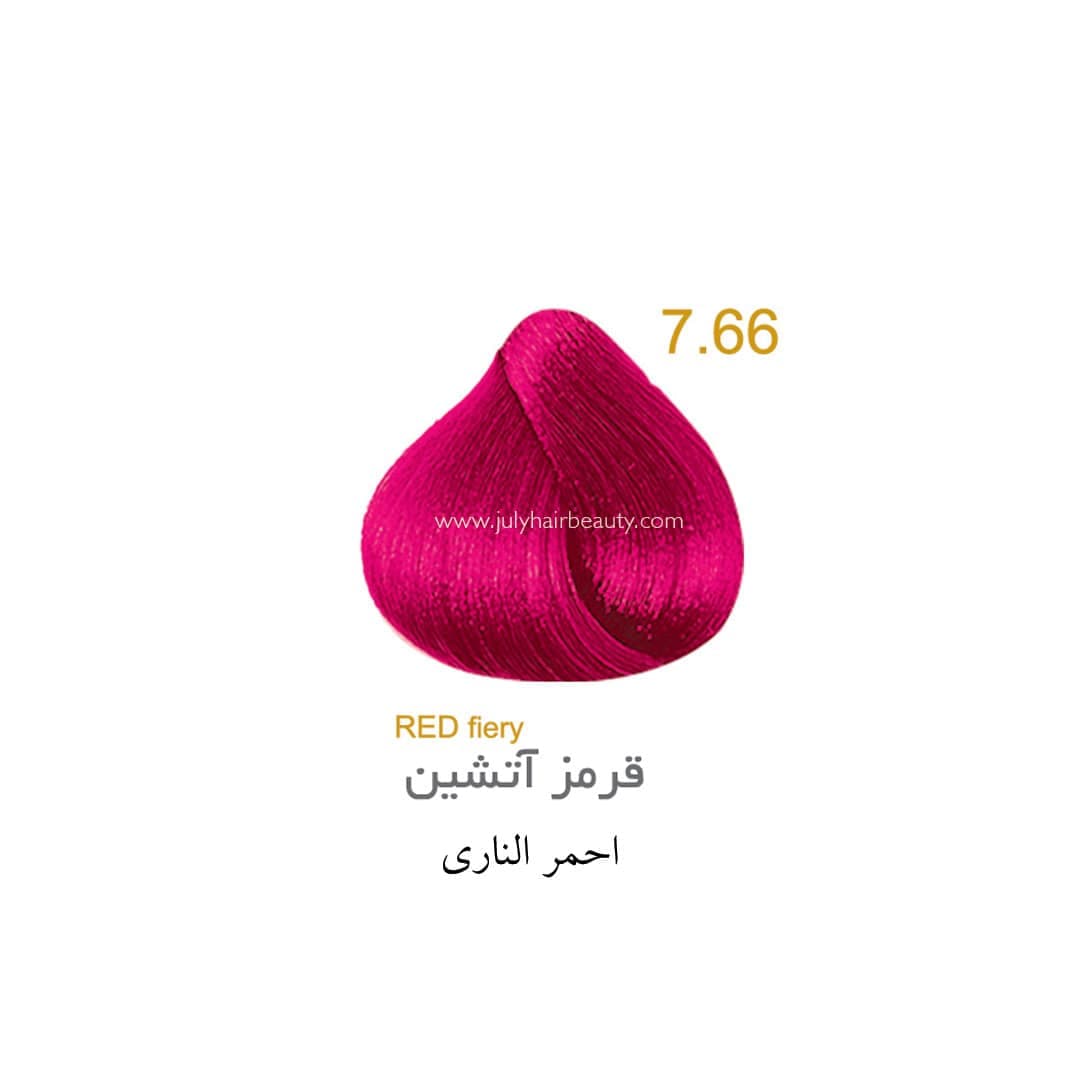 رنگ مو جولای قرمز آتشین 7.66 حجم 100 میل Fiery Red July — تصویر ۲