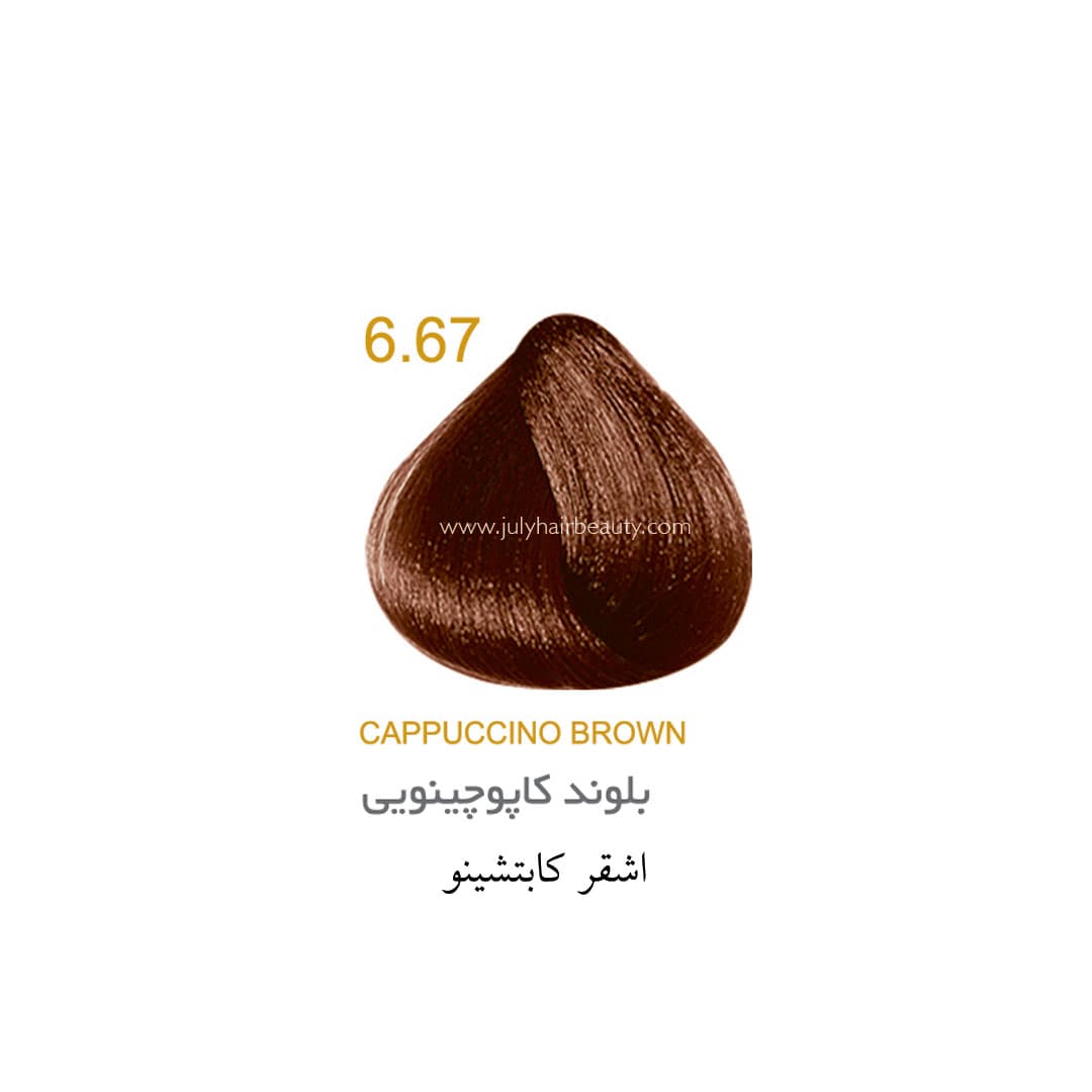 رنگ مو جولای قهوه ای کاپوچینویی 6.67 حجم 100 میل Cappuccino Brown July — تصویر ۲