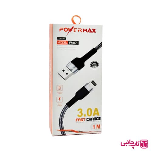 کابل USB به LIGHTNING پاورمکس مدل PM001 PowerMax — تصویر ۳