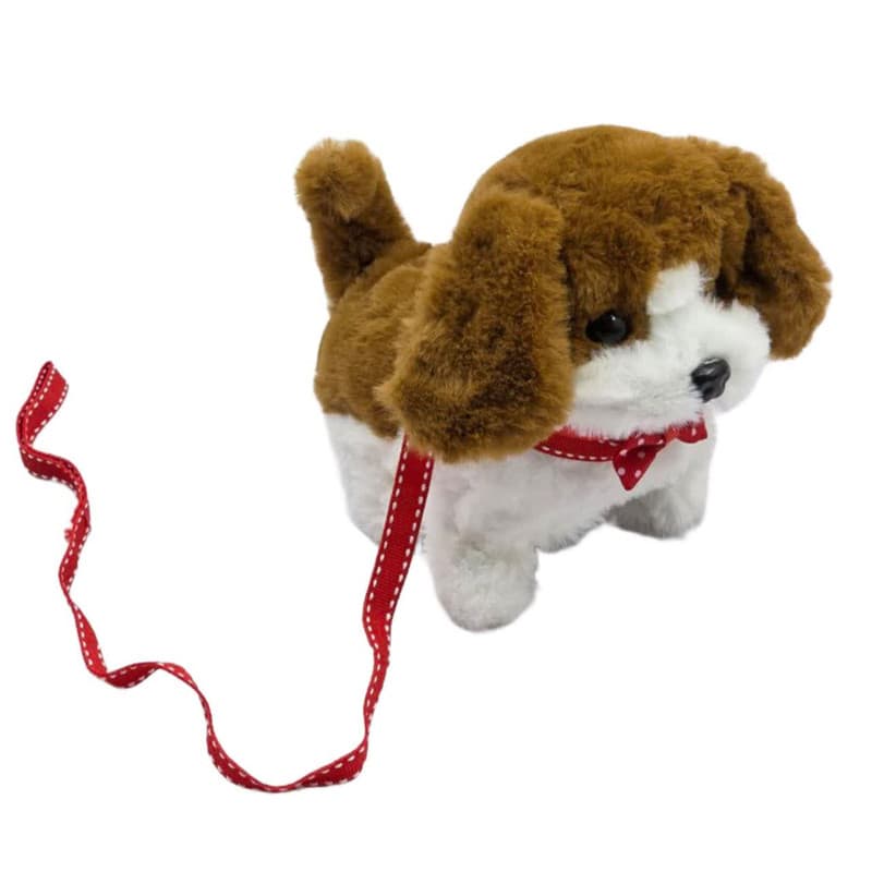 عروسک ناب سل مدل سگ پولیشی قلاده دار موزیکال جعبه دار ارتفاع 15 سانتی متر Polish collared dog NAAB003