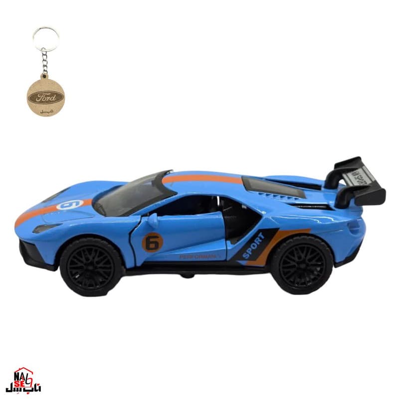 ماکت ماشین ناب سل مدل فورد جی تی رالی اسپرت فلزی موزیکال چراغدار FORD GT به همراه جاسوییچی — تصویر ۹