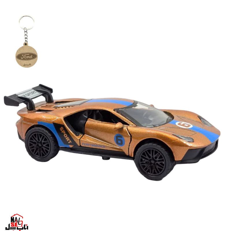ماکت ماشین ناب سل مدل فورد جی تی رالی اسپرت فلزی موزیکال چراغدار FORD GT به همراه جاسوییچی — تصویر ۵