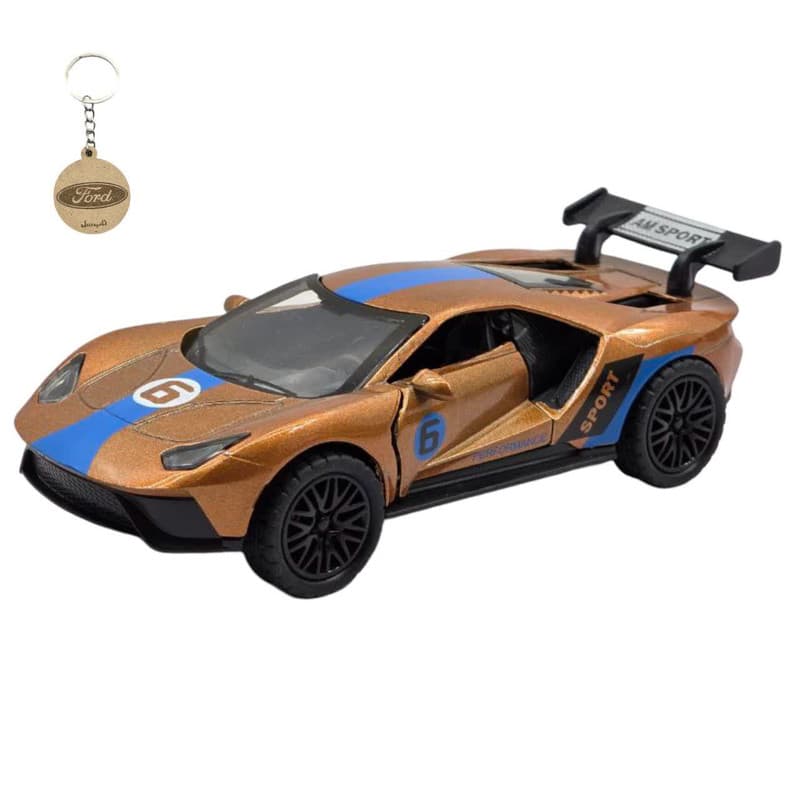 ماکت ماشین ناب سل مدل فورد جی تی رالی اسپرت فلزی موزیکال چراغدار FORD GT به همراه جاسوییچی — تصویر ۳