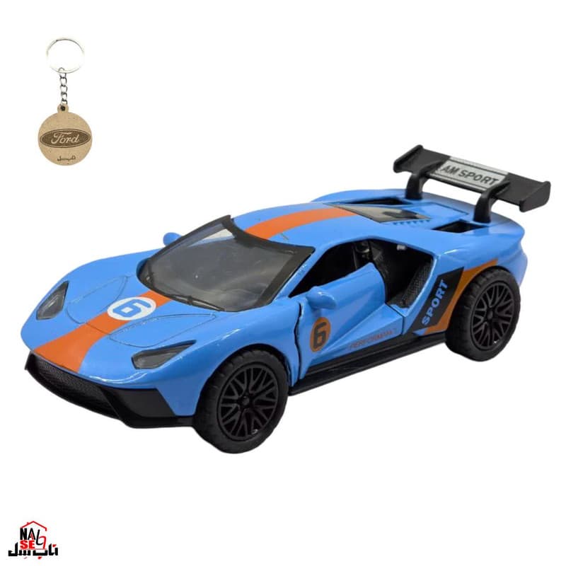 ماکت ماشین ناب سل مدل فورد جی تی رالی اسپرت فلزی موزیکال چراغدار FORD GT به همراه جاسوییچی — تصویر ۸