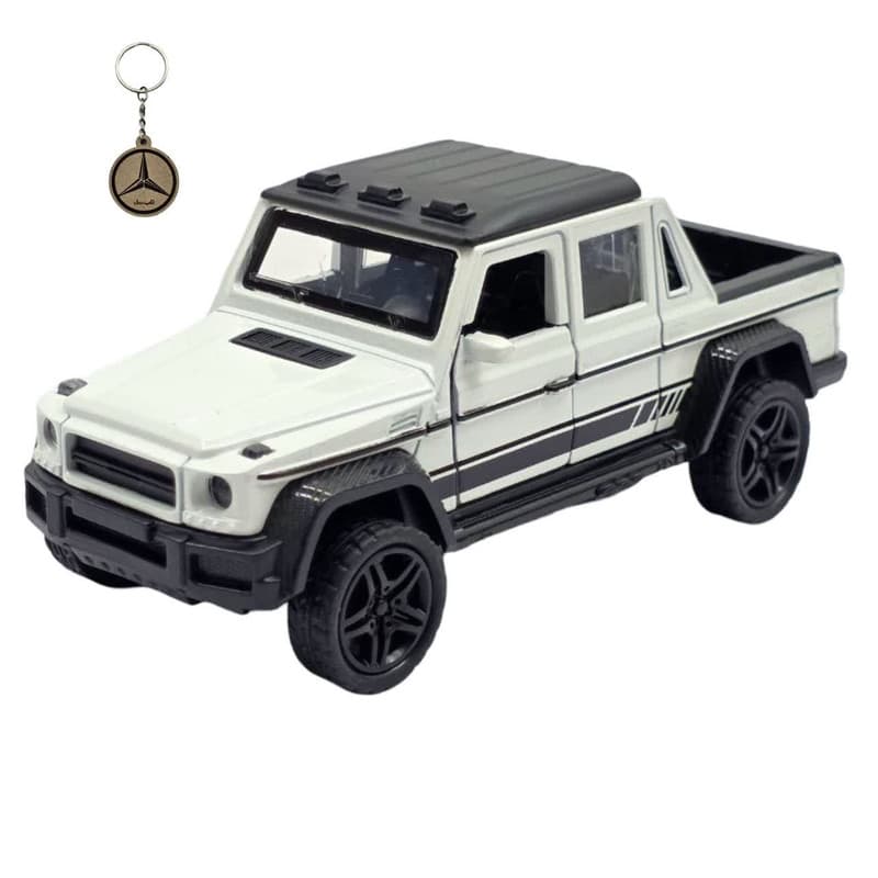 ماکت ماشین ناب سل مدل وانت بنز جی کلاس فلزی چراغدار موزیکال MERCEDES BENZ G-CLASS به همراه جاسوییچی