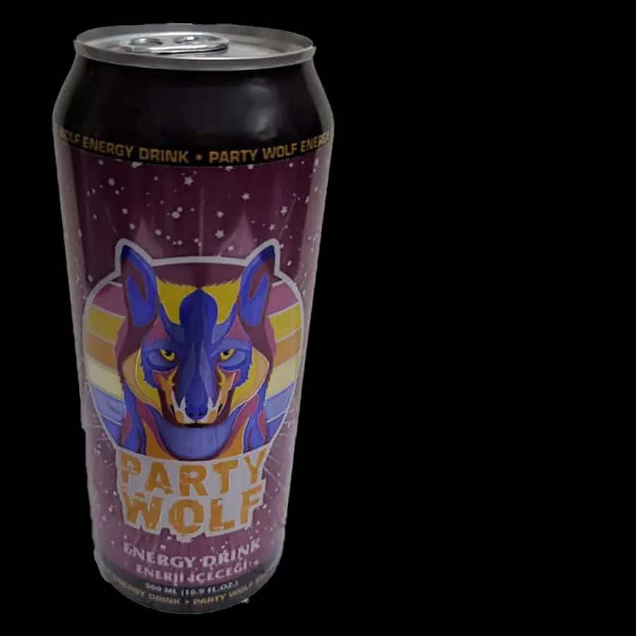 نوشیدنی انرژی‌زا پارتی ولف (Party Wolf) مدل کلاسیک 500 میل لیتر – بسته 24 عددی
