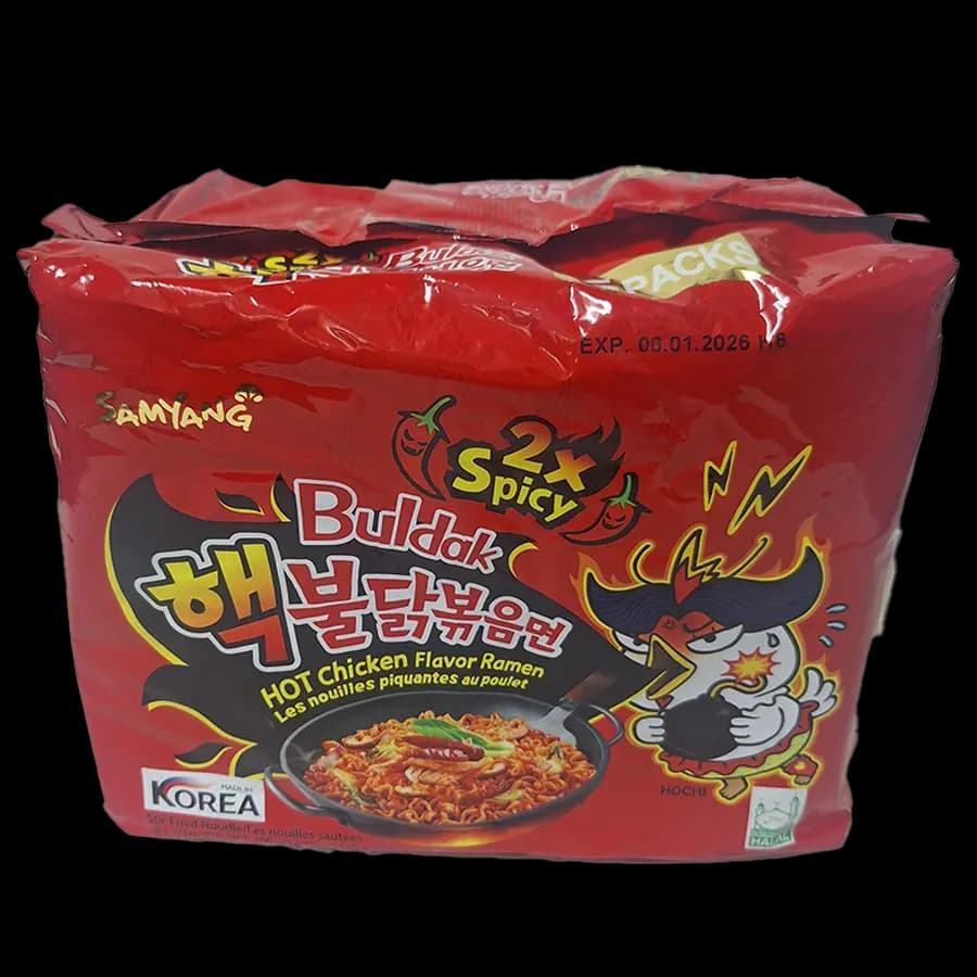 نودل فوری سامیانگ(Samyang) کره ای طعم مرغ بسیار تند 700 گرمی (5 بسته 140 گرمی)