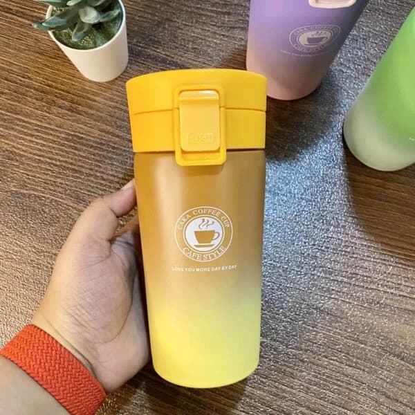 تراول ماگ پاستیلی تراول ماگ کافی دورنگ قفلی coffee style با گنجایش380 میل — تصویر ۵