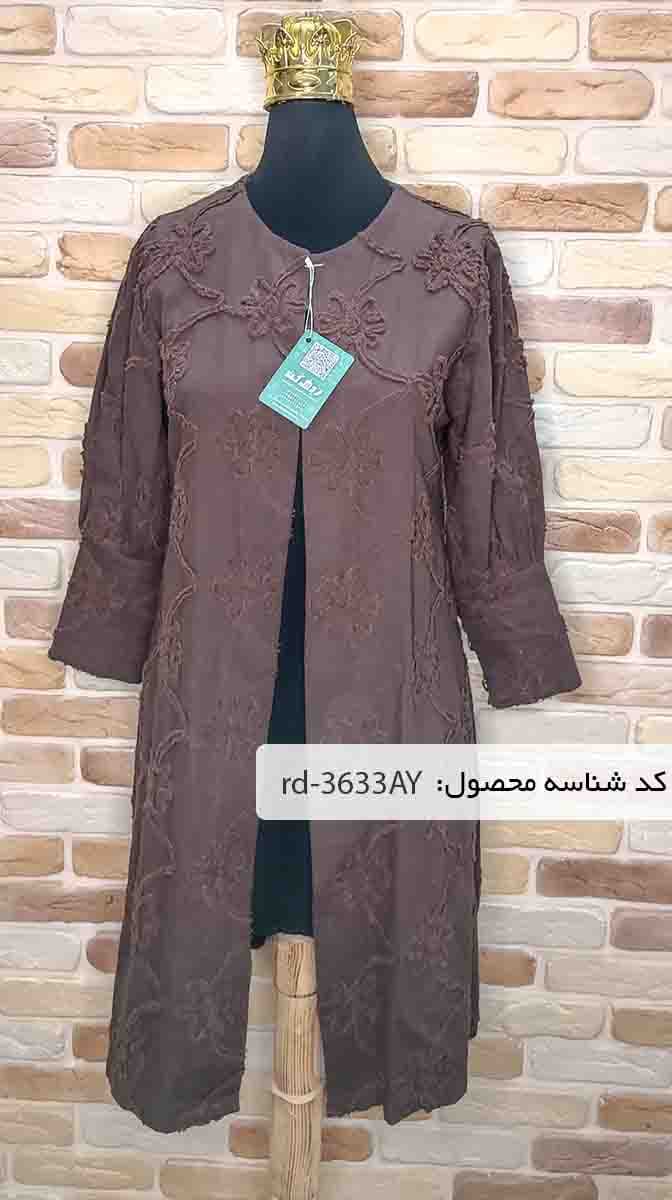 مانتو مزونی گل برجسته زنانه دست دوم