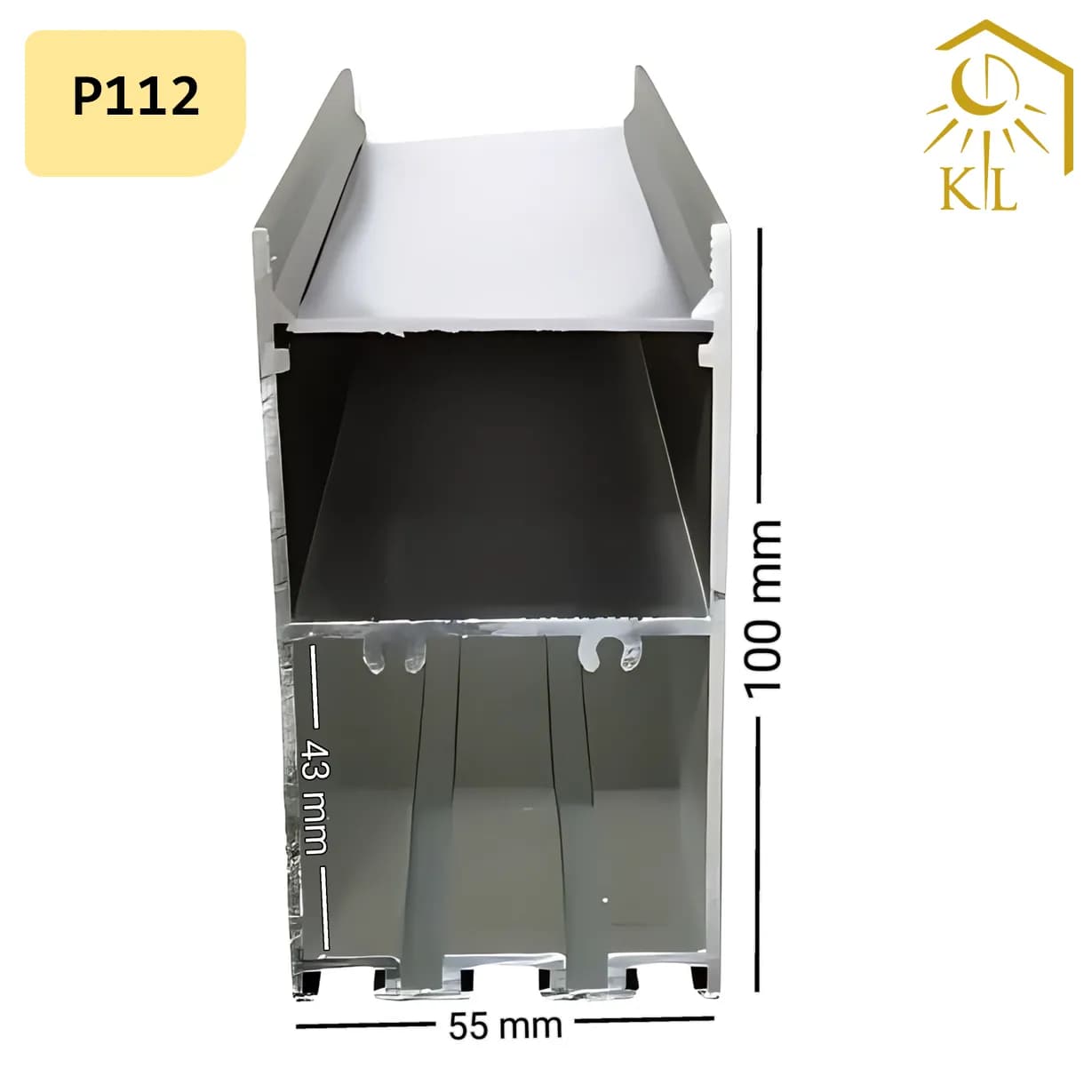 قاب چراغ لاینی آویز کد P112 رویه 55 میلیمتری ارتفاع 10 سانتی متری — تصویر ۲