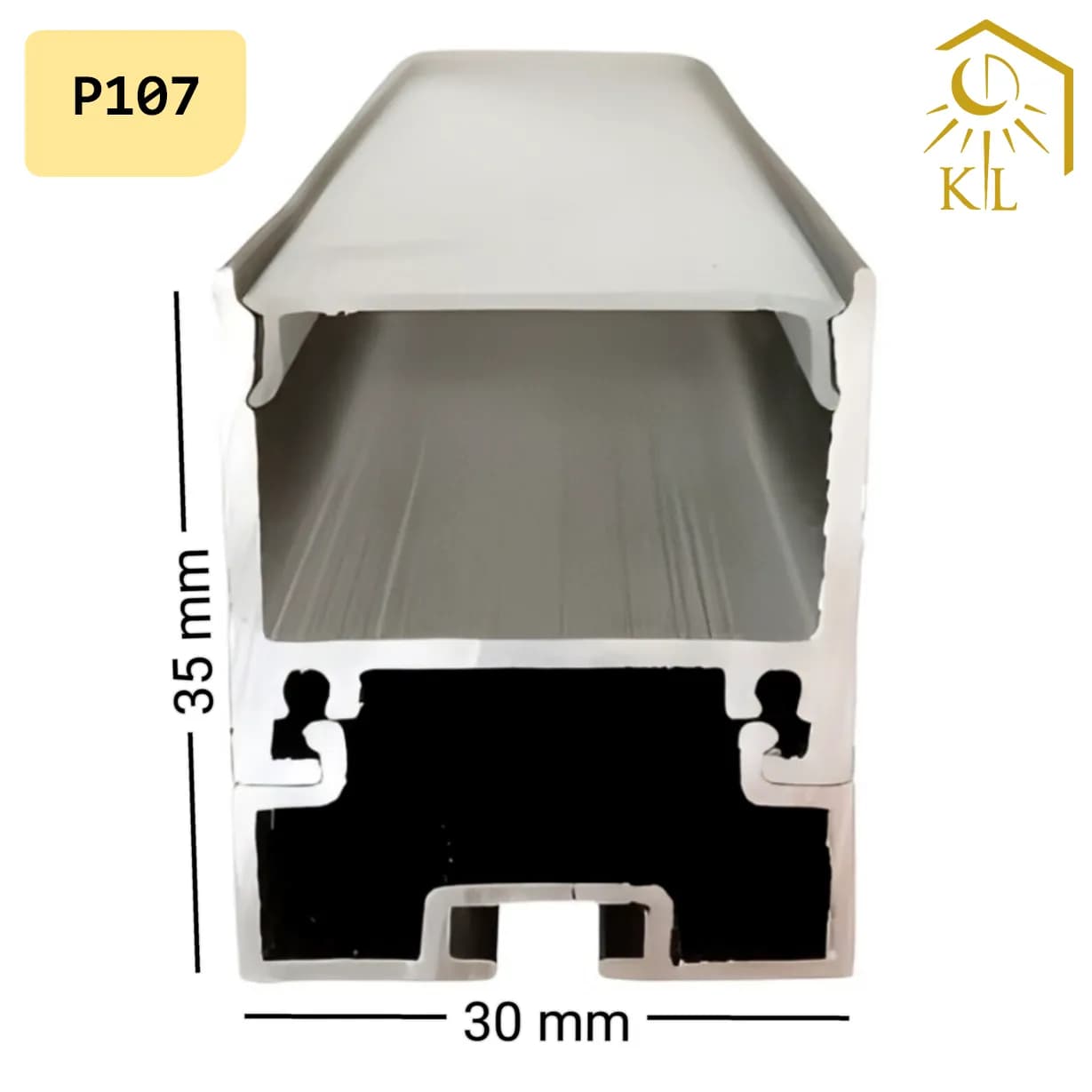 قاب چراغ لاینی آویز دو تیکه کد P107 رویه 30 میلیمتری