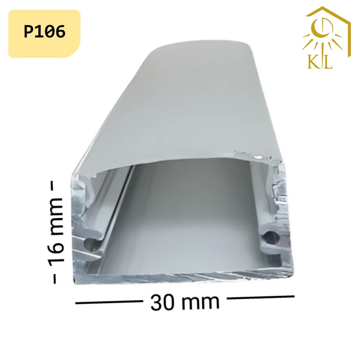قاب چراغ لاینی روکار کد P106 رویه 30 میلیمتری ارتفاع 16 میلیمتری — تصویر ۲