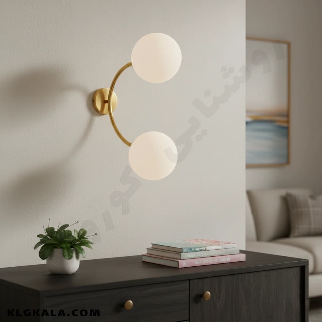 دیوارکوب مولکولی نیم دایره 2 شعله