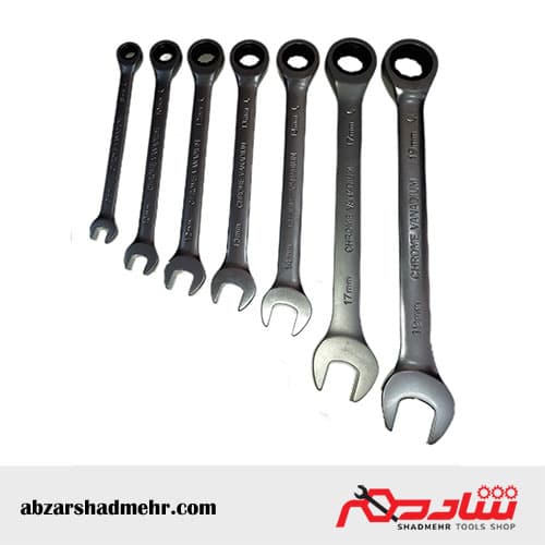 ست آچار یکسر رینگی جغجغه ای 7 عددی وایزاپ 031301 — تصویر ۴