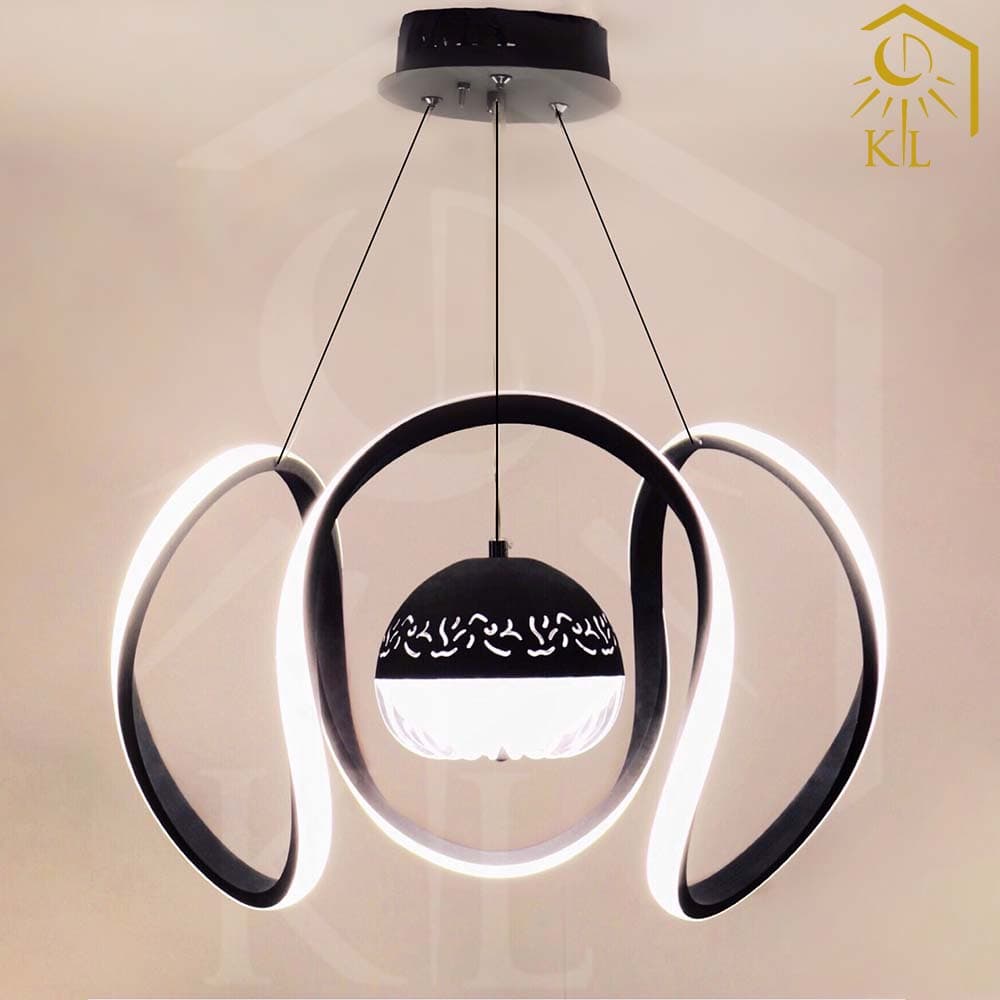 لوستر آویز مدرن SMD طرح کلاه شاپو با گوی کریستالی