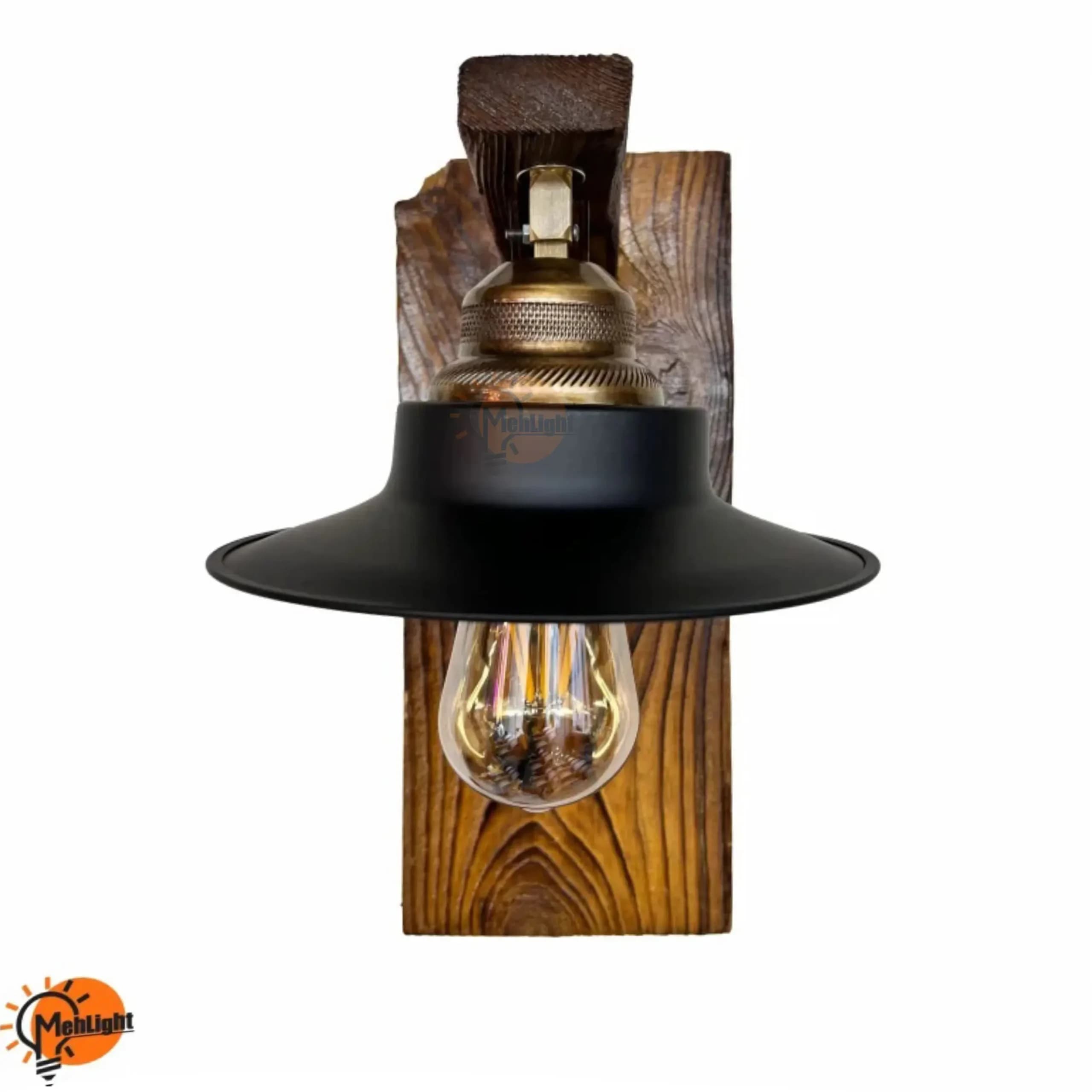 چراغ دیواری چوبی فلزی کد W20