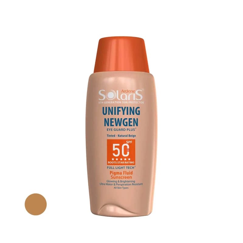 فلوئید ضد آفتاب رنگی آردن سولاریس +SPF50 مدل Unifying Newgen محافظ UVB، ضد پیری، مرطوب‌کننده، مناسب انواع پوست حجم 75 میلی‌لیتر — تصویر ۳