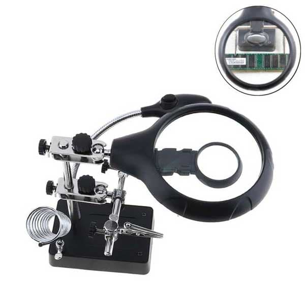 گیره مونتاژ ذره بین دار به همراه پایه هویه TE-800 — تصویر ۳