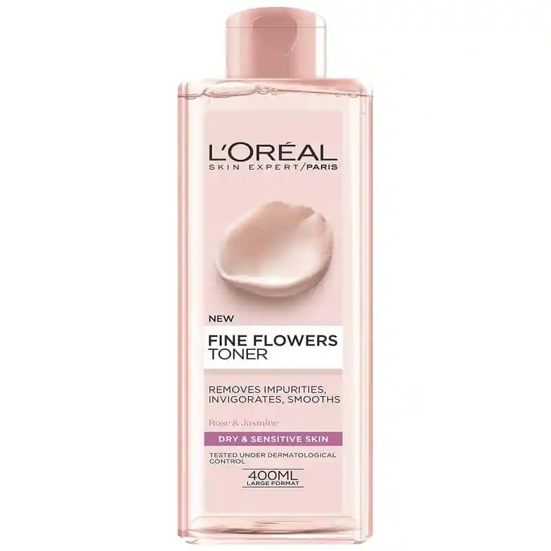 تونر پاک کننده صورت لورآل مدل FINE FLOWERS حجم 400 میل