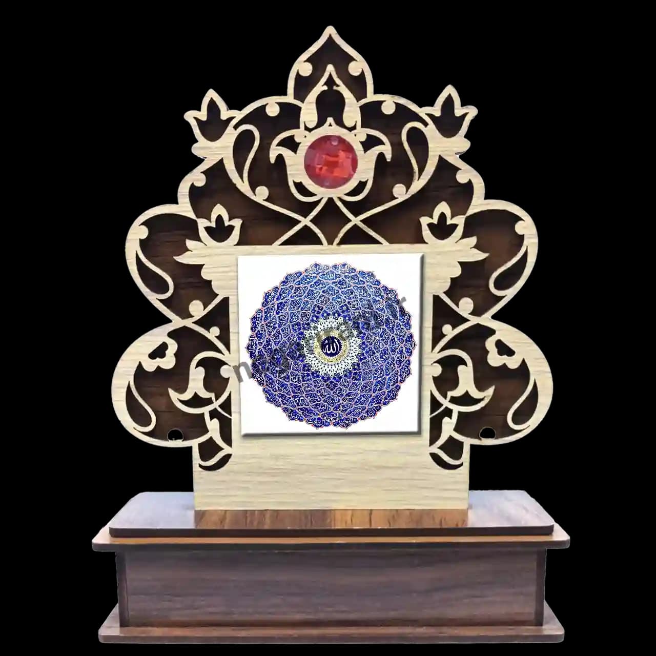 تندیس کاشی گلدار اسماء الحسنی مدل 2A 18