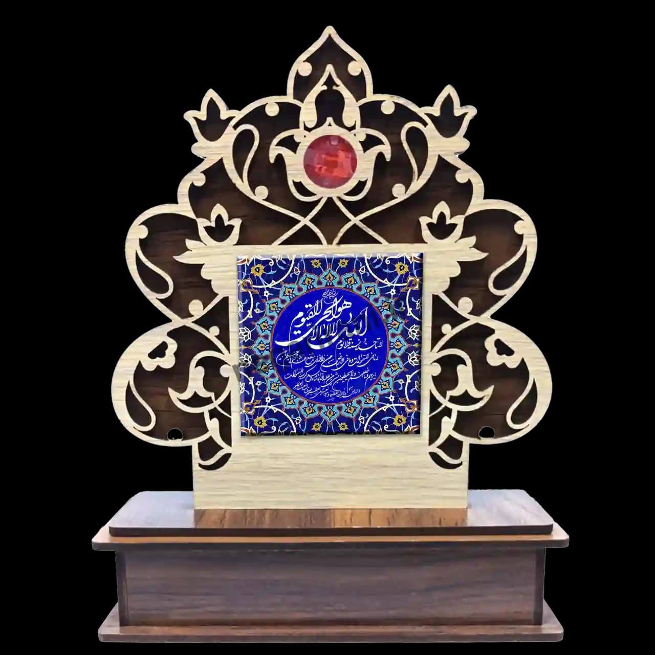 تندیس کاشی گلدار آیت الکرسی مدل 2A 4
