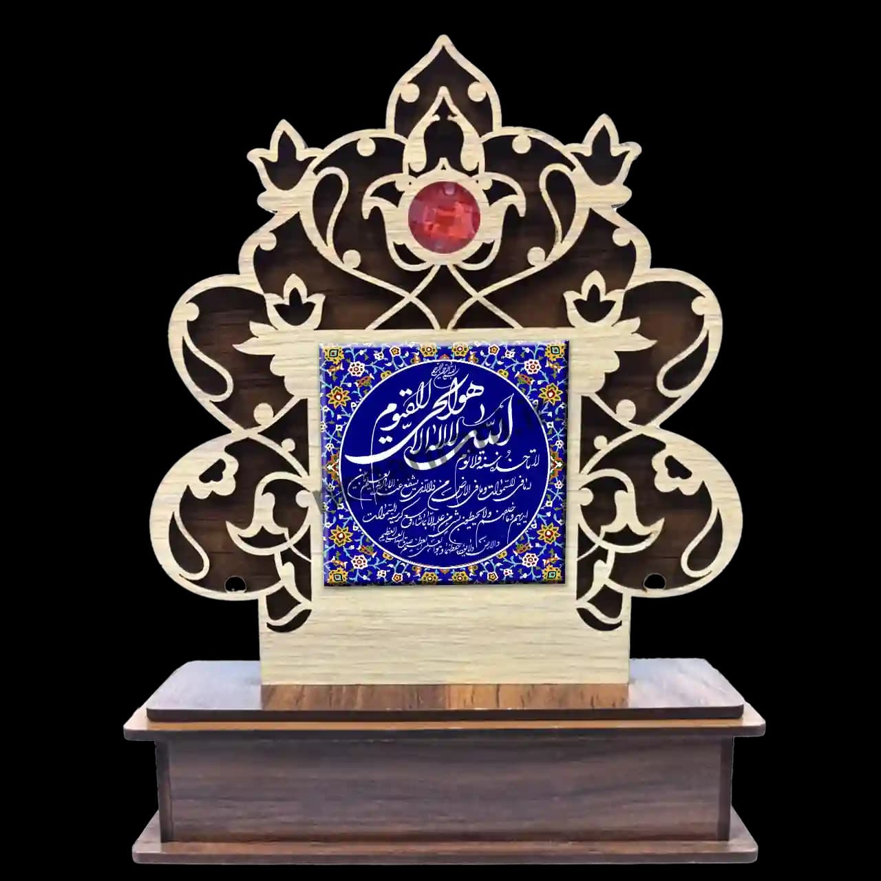 تندیس کاشی گلدار آیت الکرسی مدل 2A 1 — تصویر ۲