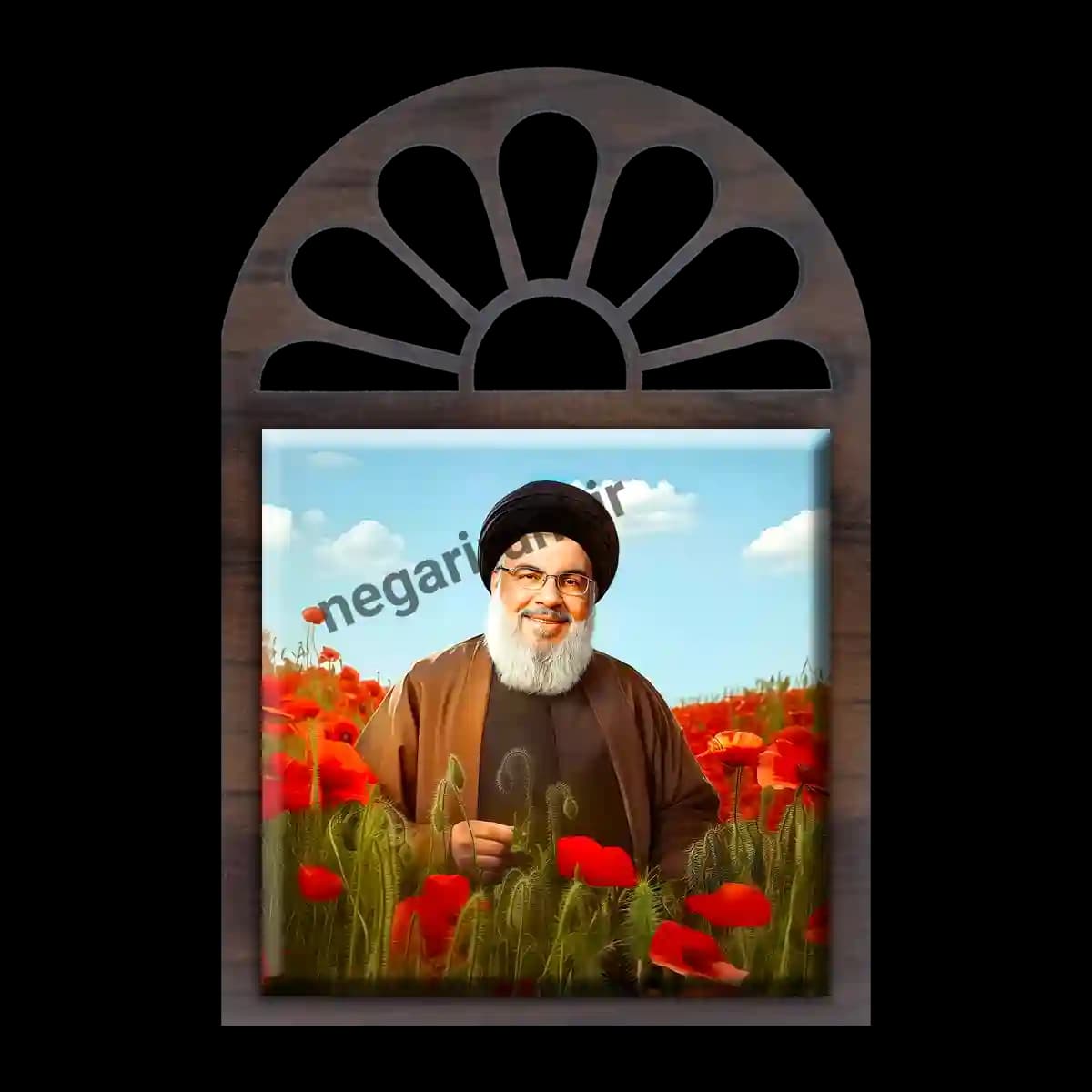تندیس کاشی پنجره ای شهید نصرالله مدل 2Z84 — تصویر ۲