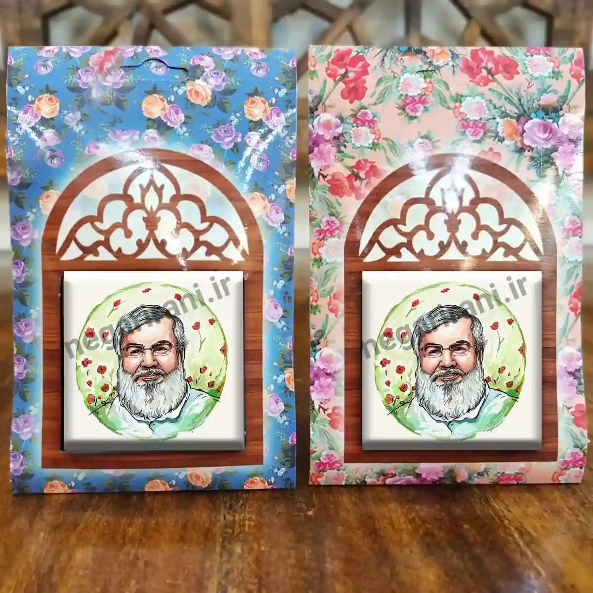 تندیس کاشی پنجره ای نقاشی سید حسن نصرالله مدل 2Z82 — تصویر ۵