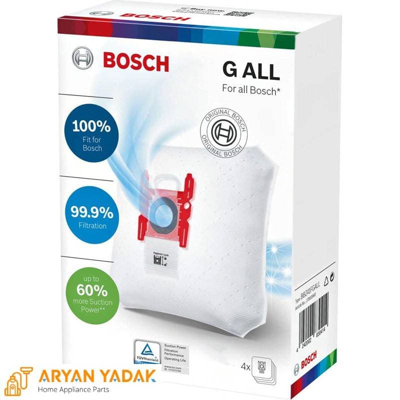 پاکت جاروبرقی مدل TYPE G-ALL بسته 4 عددی برای جاروبرقی بوش (Bosch)