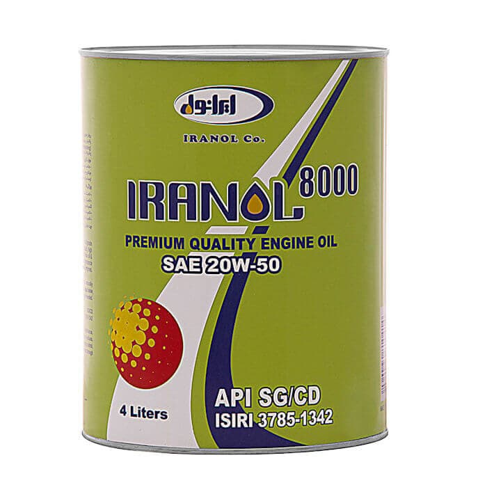 روغن موتور ایرانول ۸۰۰۰ 20w50 SG حجم ۱ لیتری
