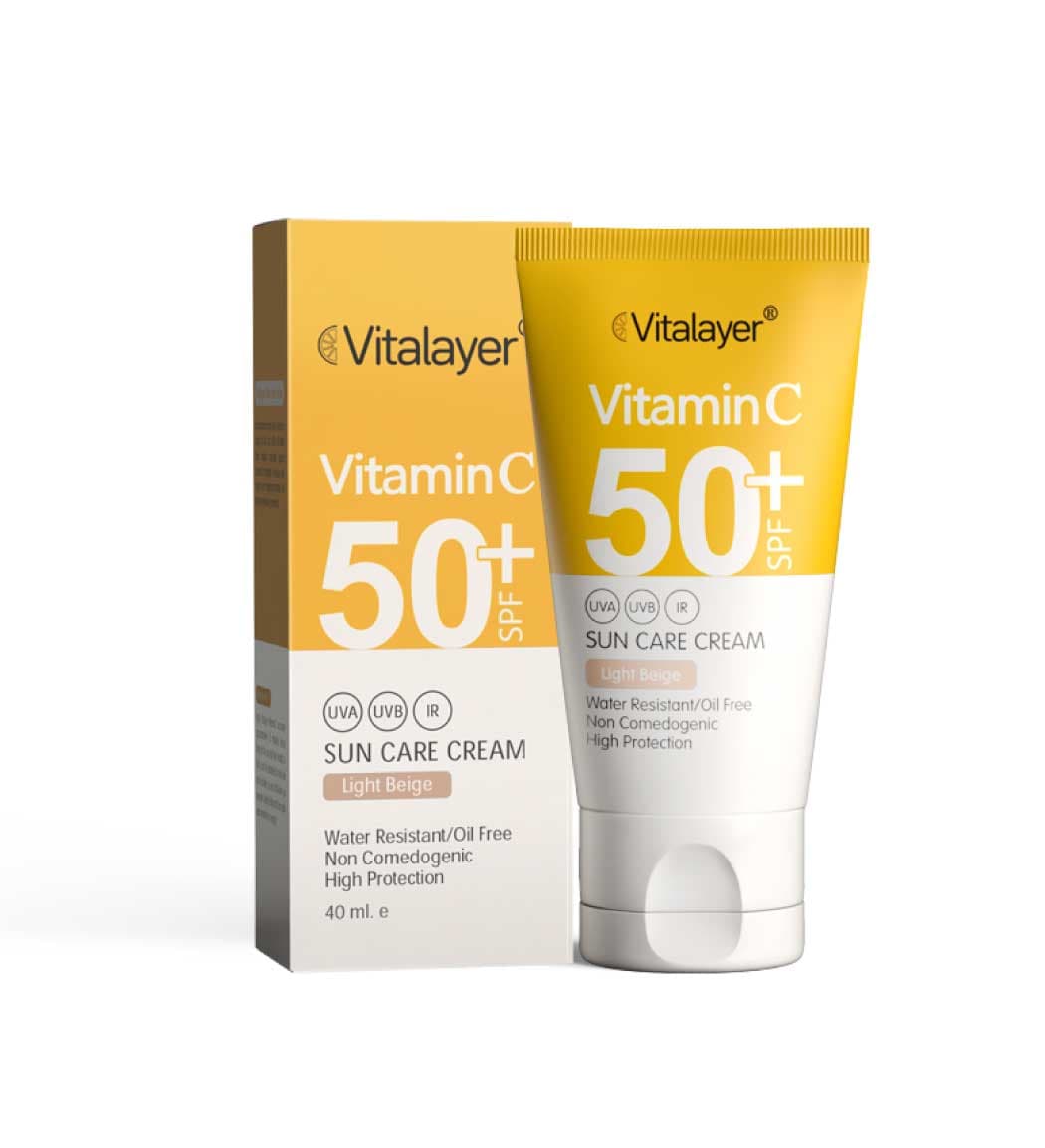 کرم ضدآفتاب رنگی SPF50 حاوی ویتامین سی حجم 40میل ویتالیر