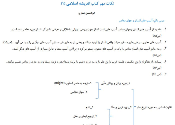 دانلود جزوه نکات مهم اندیشه اسلامی 1 ابوالحسن غفاری — تصویر ۳