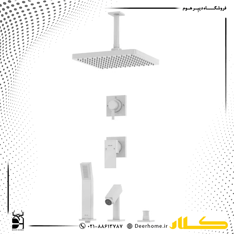 شیر حمام توکار کلار مدل فلت تیپ 5 لاکچری — تصویر ۵