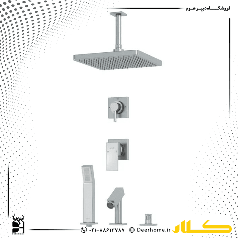 شیر حمام توکار کلار مدل فلت تیپ 5 لاکچری — تصویر ۲